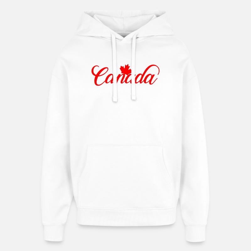 Lettrage canadien avec feuille d’érable - Sweat à capuche unisexe Stanley/Stella Oversized - blanc