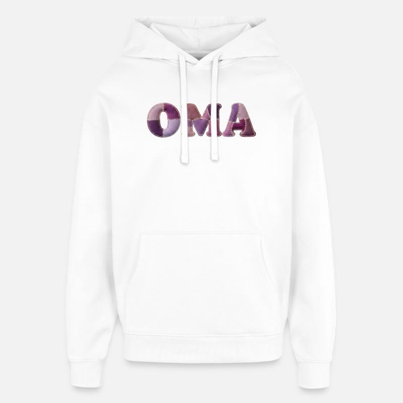 Idée cadeau pour design de tissu patchwork OMA - Sweat à capuche unisexe Stanley/Stella Oversized - blanc