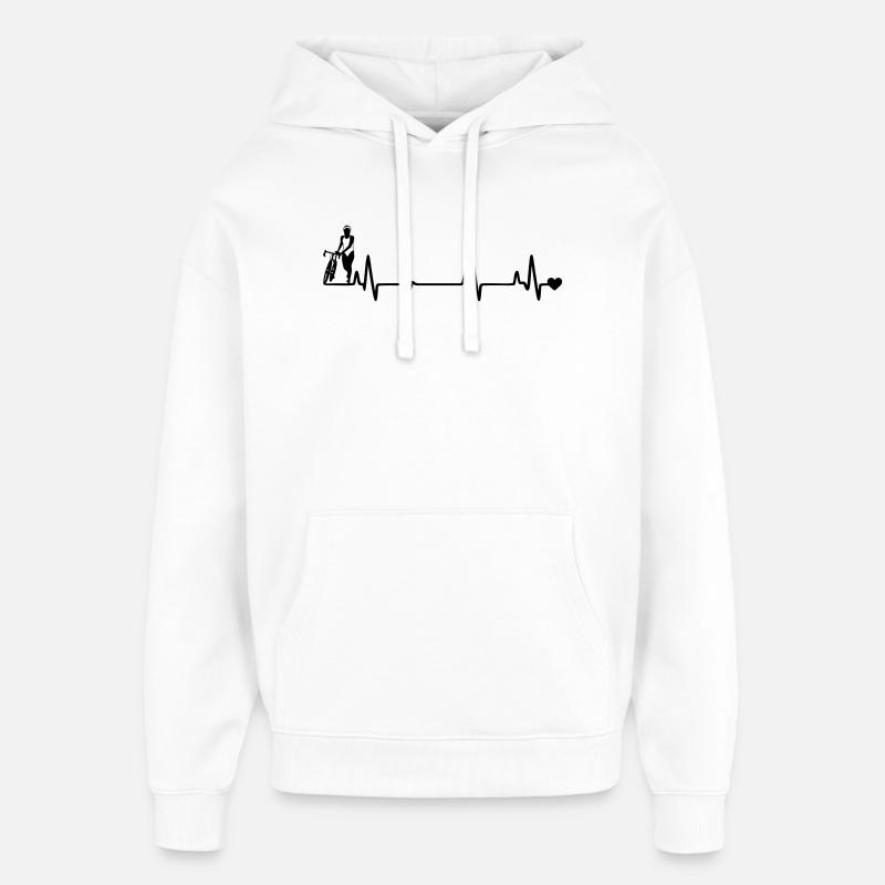 Bicyclette - Sweat à capuche unisexe Stanley/Stella Oversized - blanc