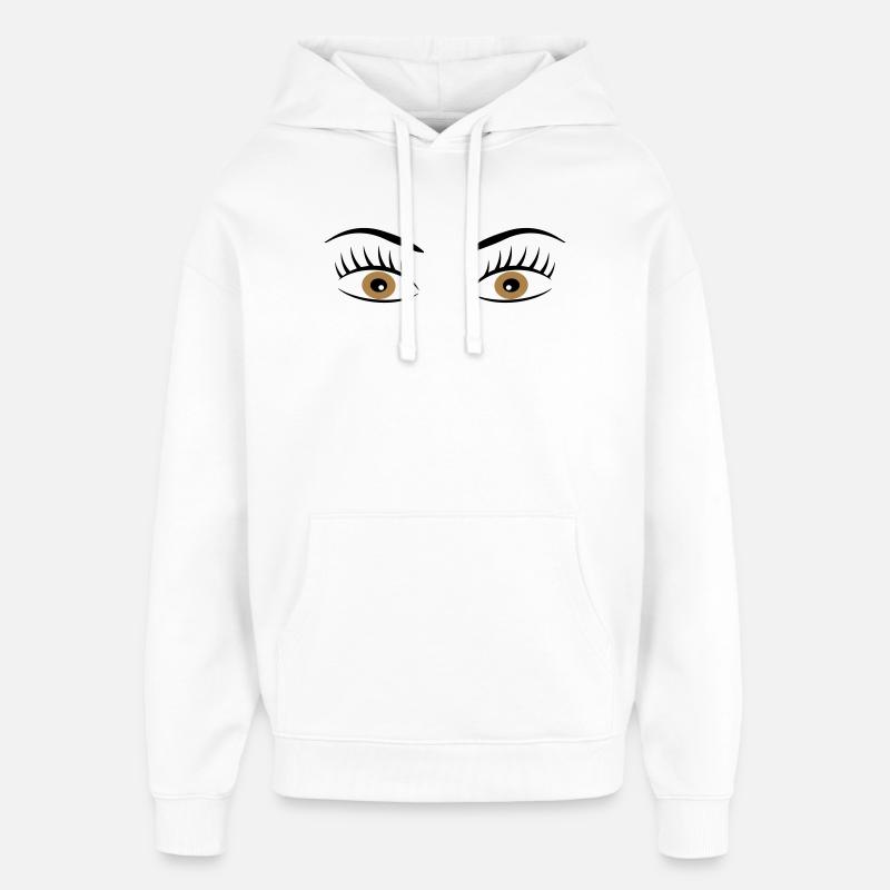 2541614 15414855 yeux - Sweat à capuche unisexe Stanley/Stella Oversized - blanc