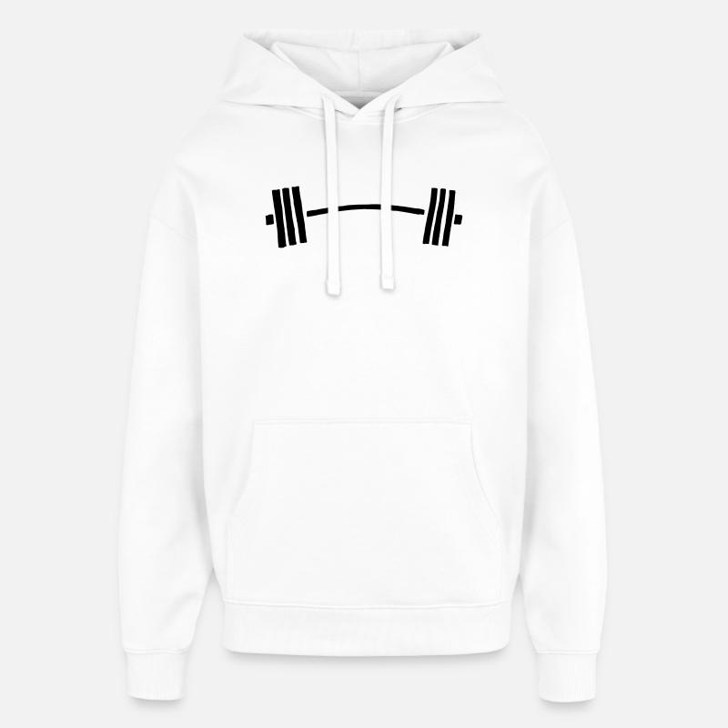 haltère long haltère courbé - Sweat à capuche unisexe Stanley/Stella Oversized - blanc