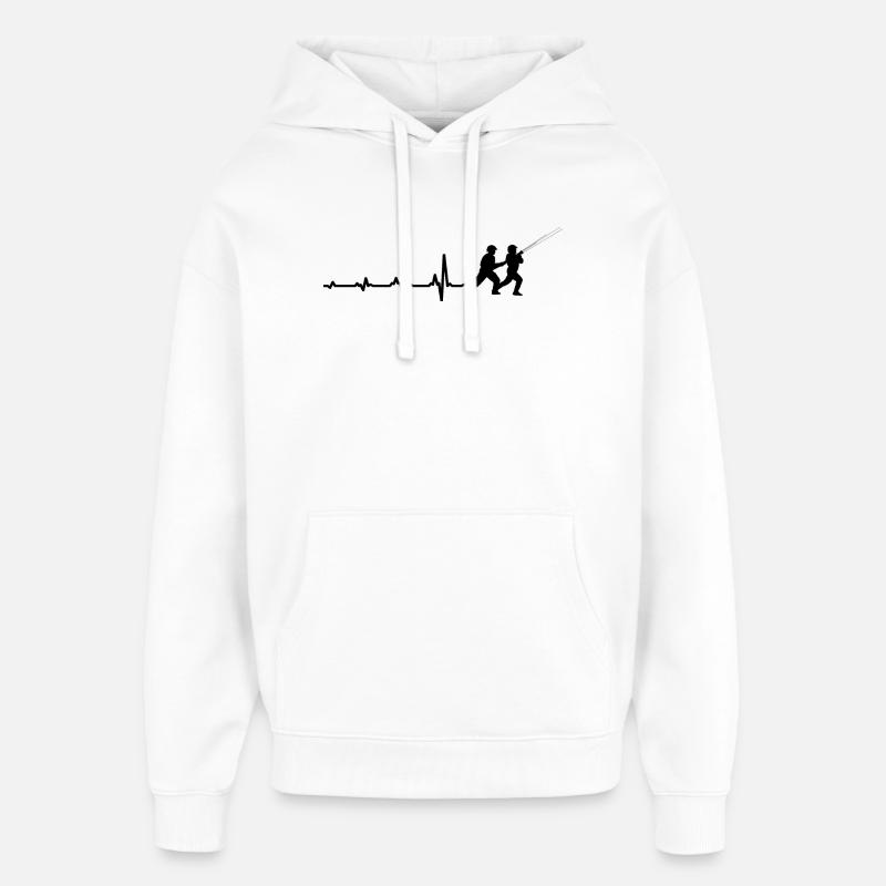 Fire Brigade Heartbeat Gift Pulse - Oversized Unisex Hoodie by Stanley/Stella - white