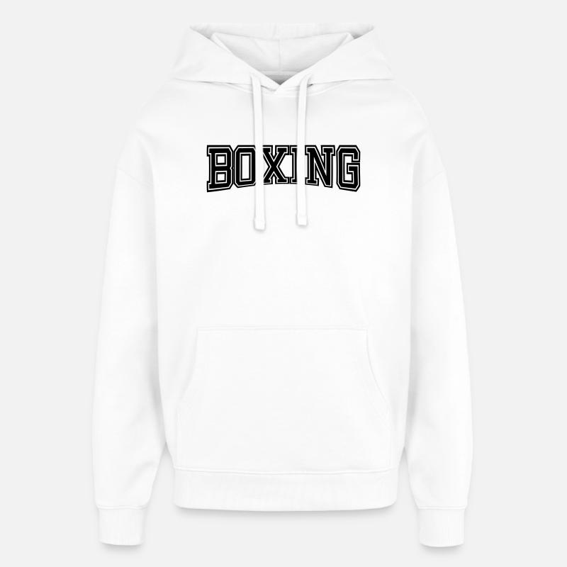 BOXING Design Old School - Sweat à capuche unisexe Stanley/Stella Oversized - blanc