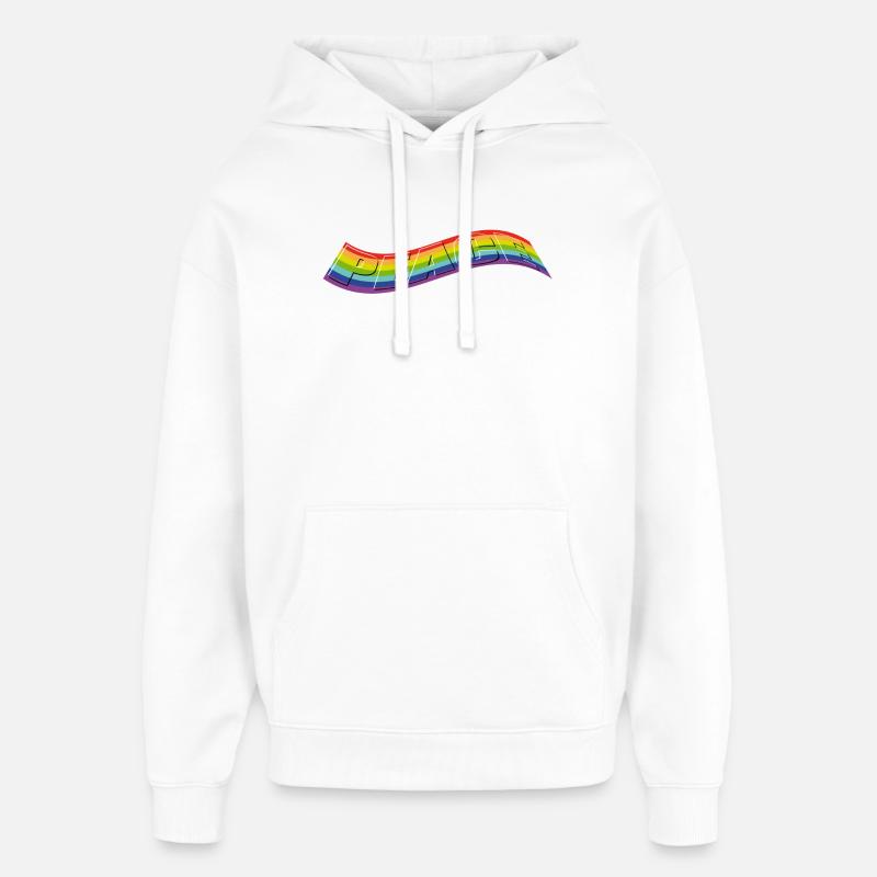 Revendication de PEACE dans Rainbow - Sweat à capuche unisexe Stanley/Stella Oversized - blanc
