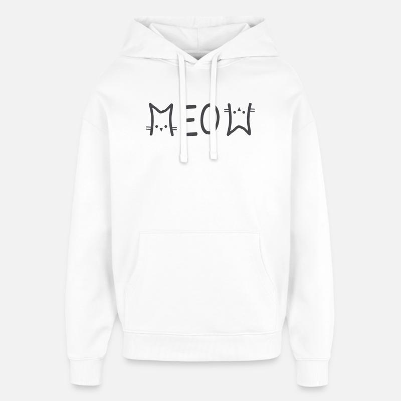 Meow chat chat chat amoureux - Sweat à capuche unisexe Stanley/Stella Oversized - blanc