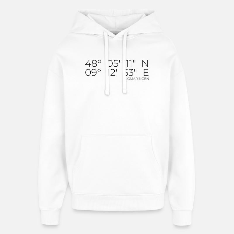 Coordonnées Sigmaringen - Sweat à capuche unisexe Stanley/Stella Oversized - blanc