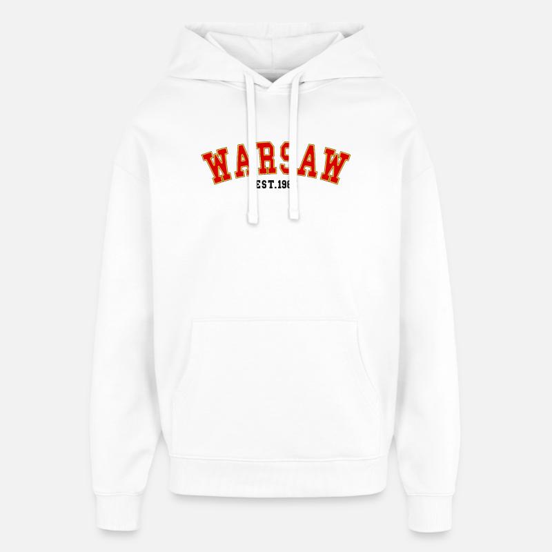 Warsaw_Est_1985 - Sweat à capuche unisexe Stanley/Stella Oversized - blanc