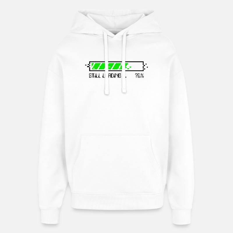 Still Loading – Patience Gamer - NO - Sweat à capuche unisexe Stanley/Stella Oversized - blanc