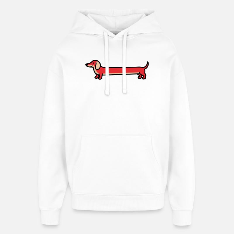 Dackel Teckel Hund Flat Design - Oversized Unisex Hoodie von Stanley/Stella - Weiß