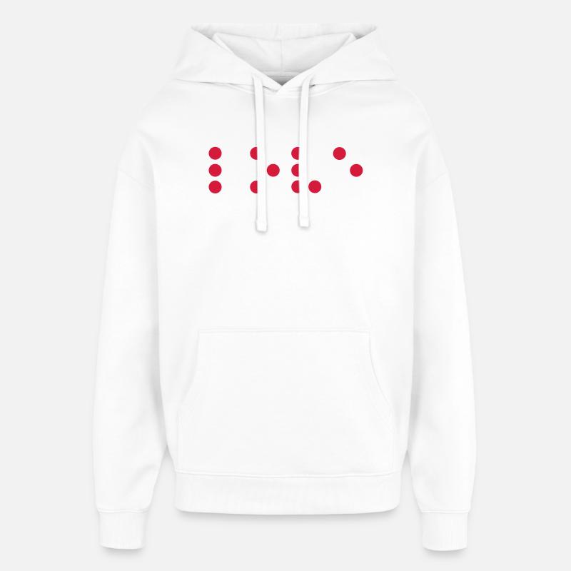 Amour - en braille - Sweat à capuche unisexe Stanley/Stella Oversized - blanc