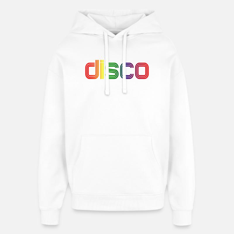 Disco Spectre Neon Rétro - Sweat à capuche unisexe Stanley/Stella Oversized - blanc