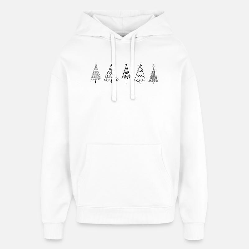 Sapins de Noël - Sweat à capuche unisexe Stanley/Stella Oversized - blanc