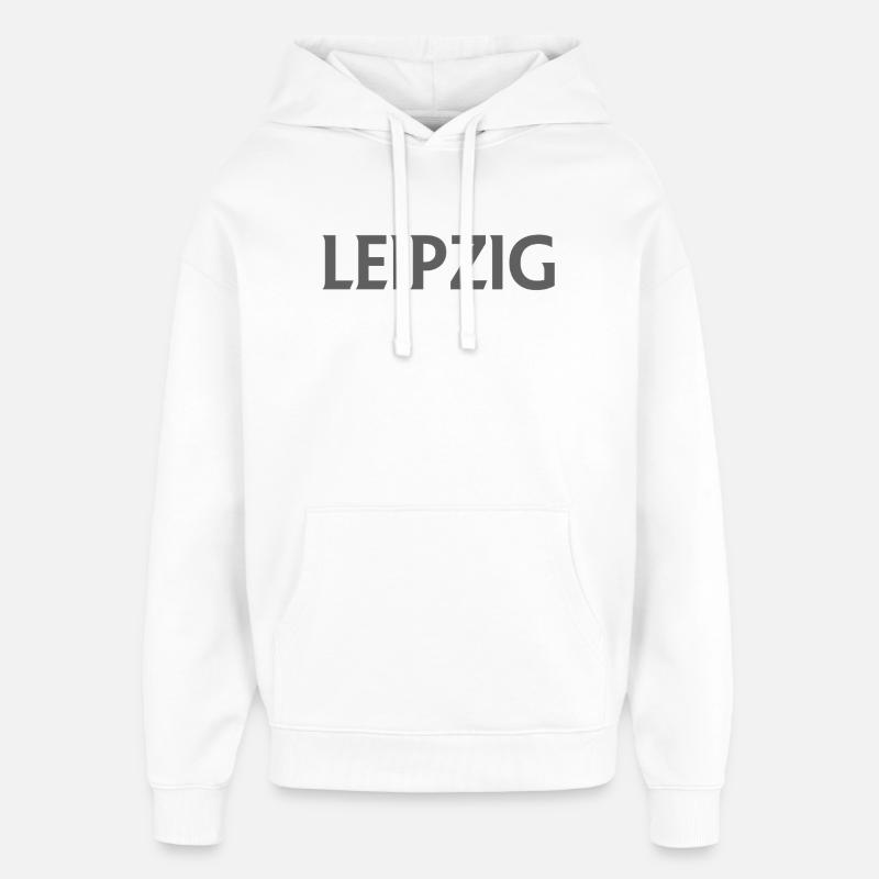 Leipzig – Allemagne Textdesign - Sweat à capuche unisexe Stanley/Stella Oversized - blanc