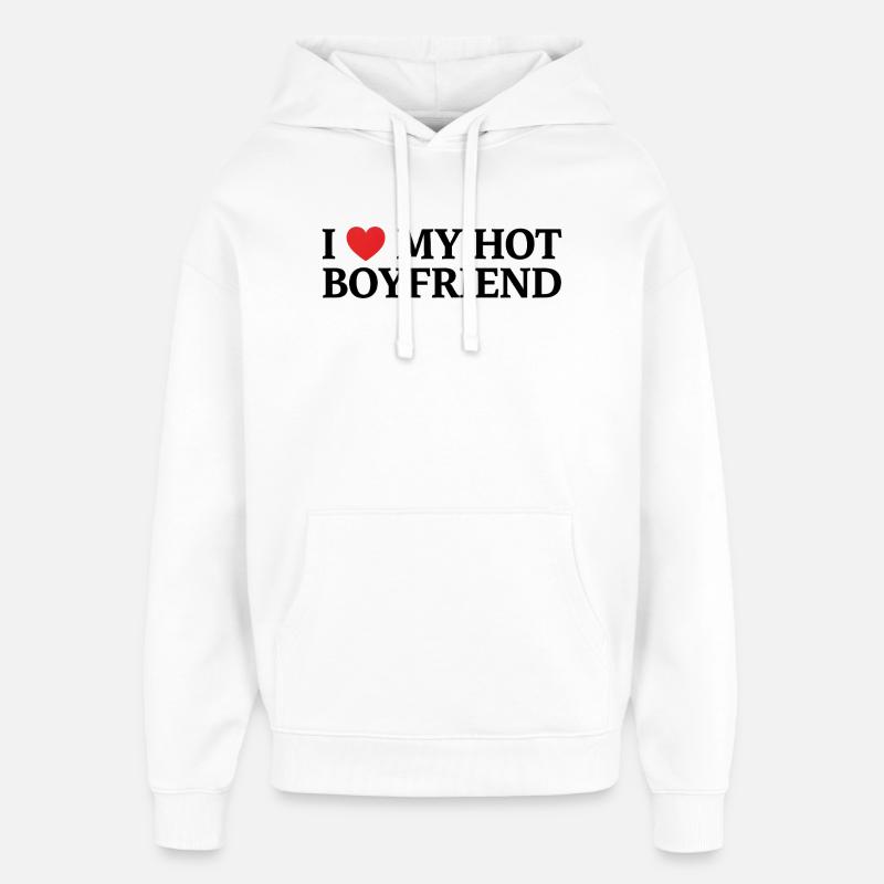J’adore mon ami sexy - Sweat à capuche unisexe Stanley/Stella Oversized - blanc