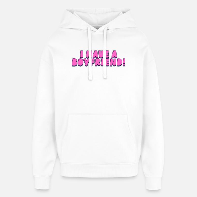 J’ai un copain ! - Sweat à capuche unisexe Stanley/Stella Oversized - blanc