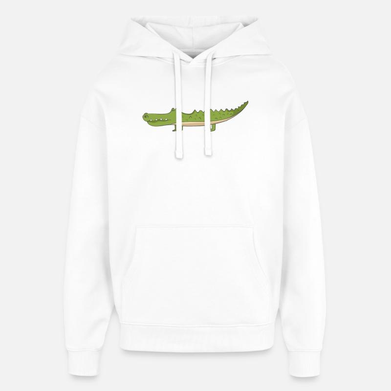 Krokodil - Oversized Unisex Hoodie von Stanley/Stella - Weiß