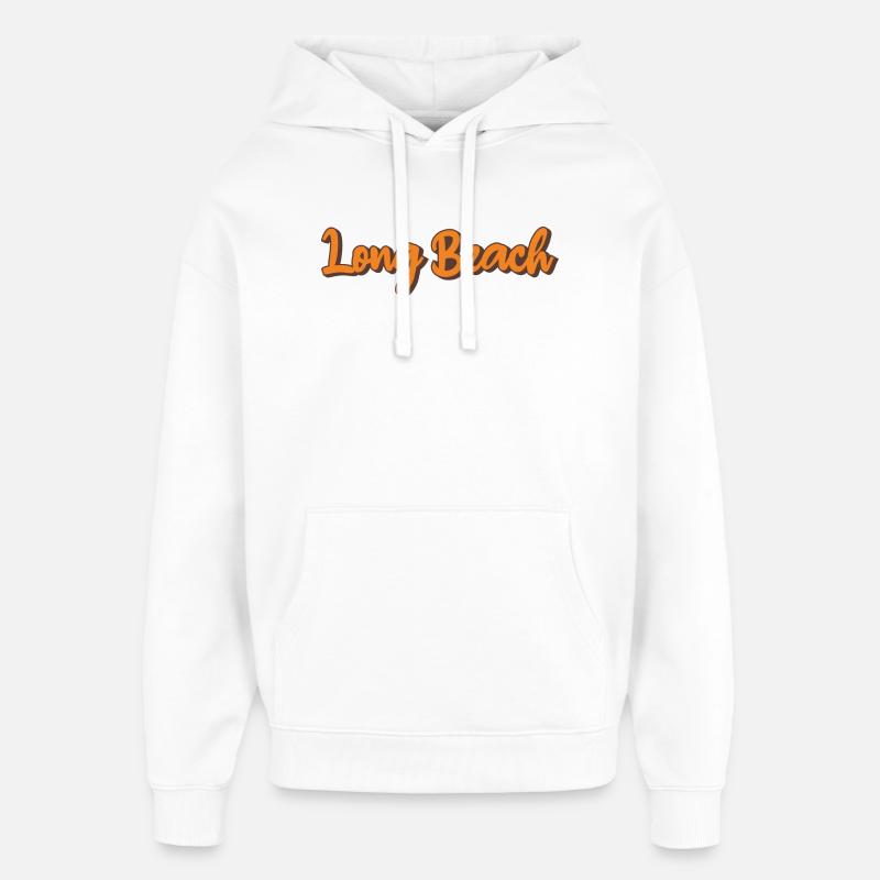 Long Beach Retro Script - Oversized Unisex Hoodie von Stanley/Stella - Weiß