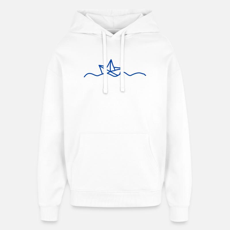 Capitaine de bateau en papier - Sweat à capuche unisexe Stanley/Stella Oversized - blanc