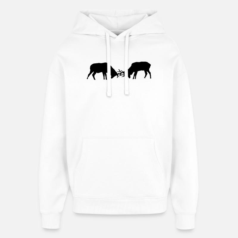 Hirsch - Oversized Unisex Hoodie von Stanley/Stella - Weiß