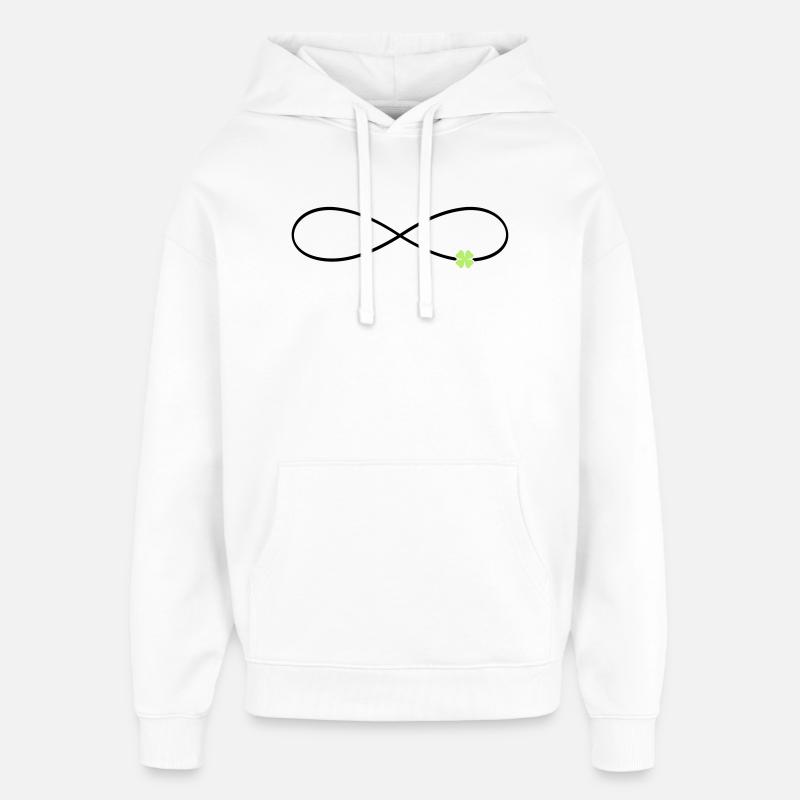 Unendlichkeitszeichen Glück Kleeblatt  - Oversized Unisex Hoodie von Stanley/Stella - Weiß