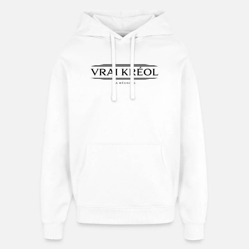 Vrai Kréol Version Noir - Sweat à capuche unisexe Stanley/Stella Oversized - blanc