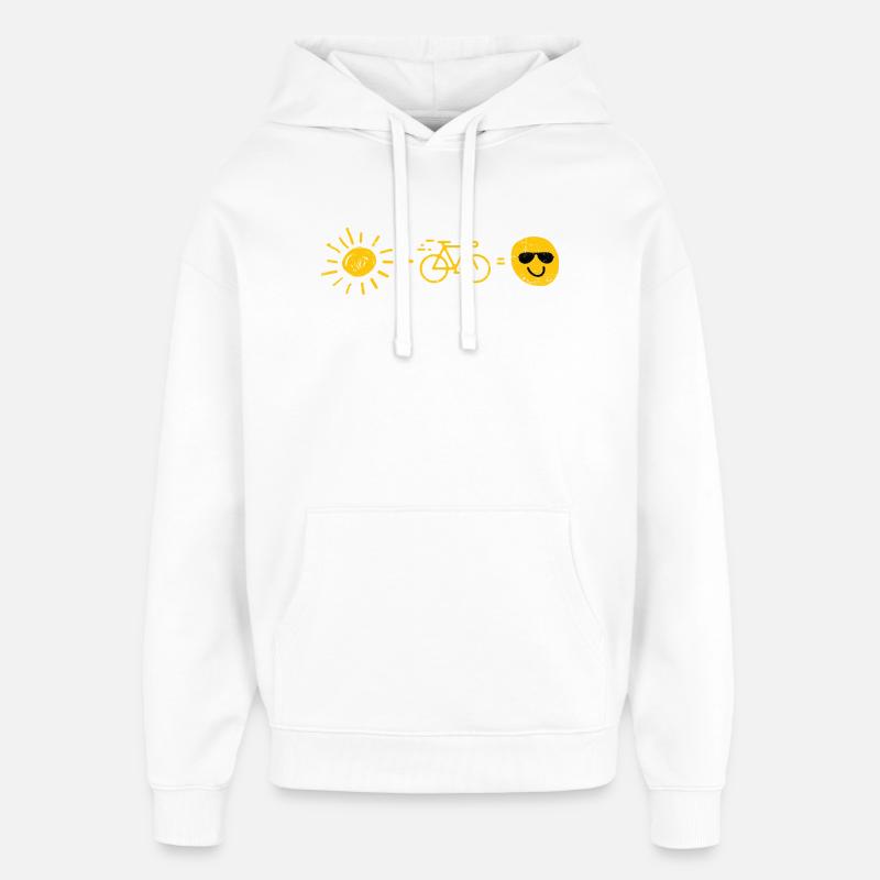 Soleil et vélo - Sweat à capuche unisexe Stanley/Stella Oversized - blanc