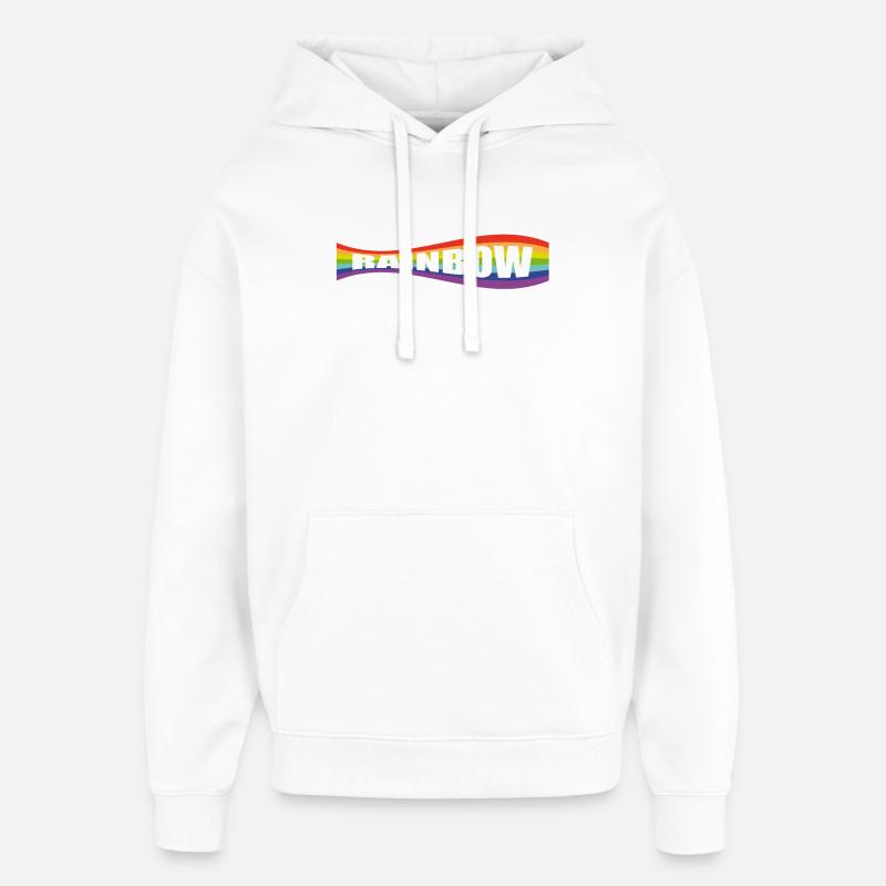 Variation du drapeau arc-en-ciel - Sweat à capuche unisexe Stanley/Stella Oversized - blanc