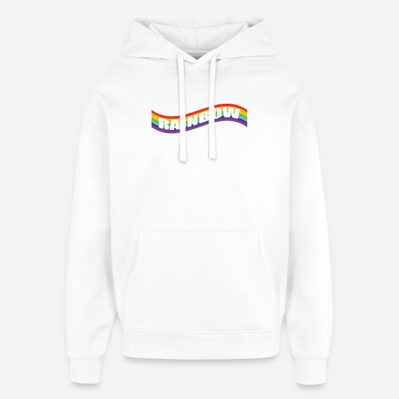 Drapeau arc-en-ciel - Sweat à capuche unisexe Stanley/Stella Oversized - blanc