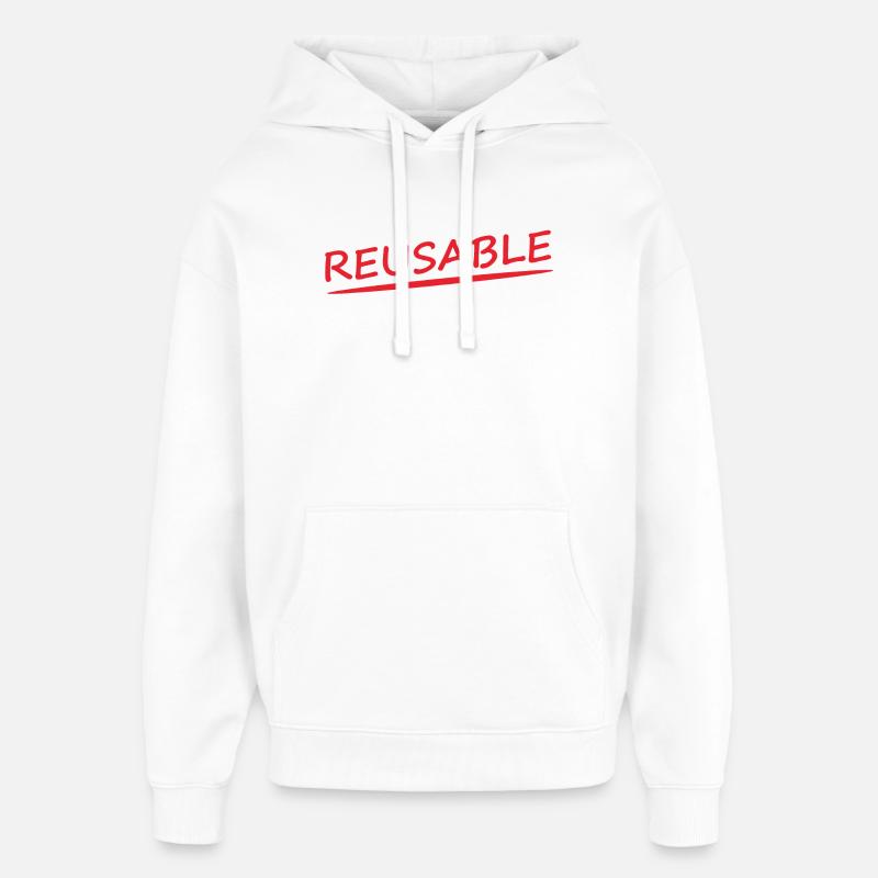 RÉUTILISABLE - Sweat à capuche unisexe Stanley/Stella Oversized - blanc