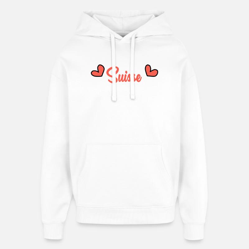 SUISSE. PAYS. GENEVE. DRAPEAU - Sweat à capuche unisexe Stanley/Stella Oversized - blanc