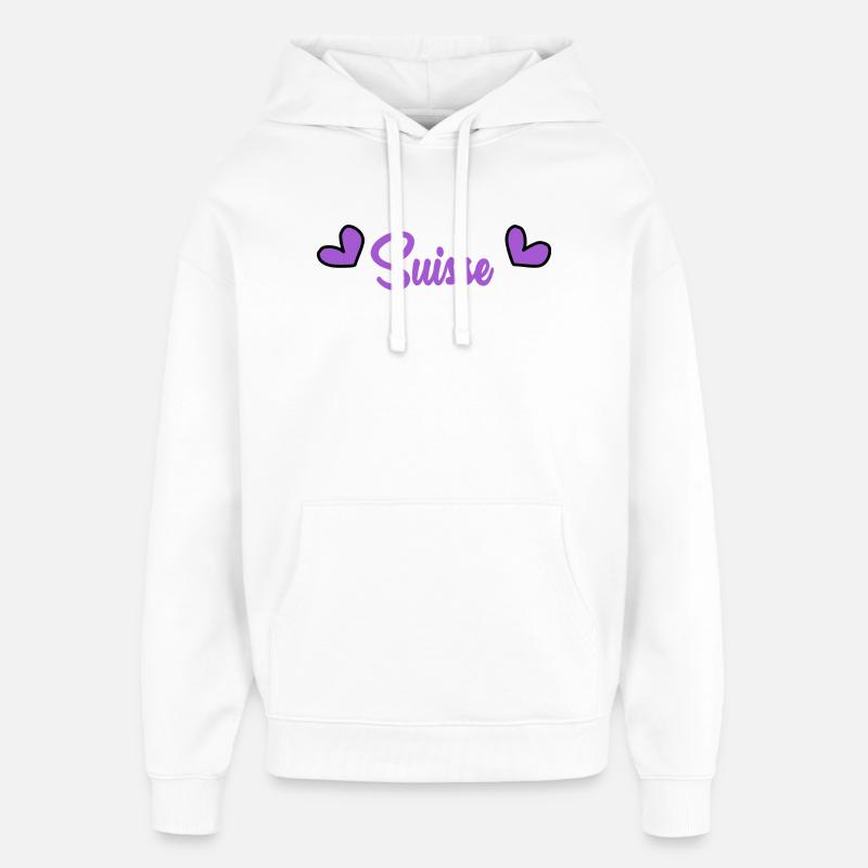 SUISSE. HUMOUR. PAYS. DRAPEAU. GENEVE - Sweat à capuche unisexe Stanley/Stella Oversized - blanc
