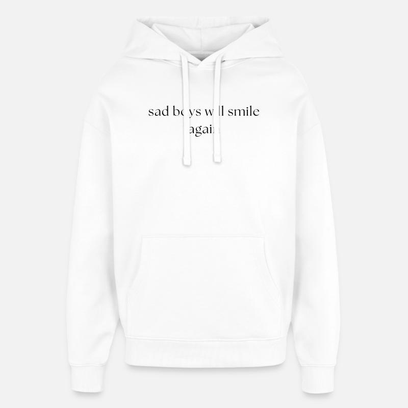 Garçons tristes - Sweat à capuche unisexe Stanley/Stella Oversized - blanc