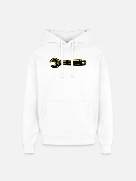 Wrench Tool Mechanic Screwdriver - Oversized Unisex Hoodie by Stanley/Stella - white