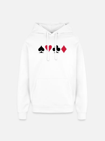 Poker (V) - Oversized Unisex Hoodie by Stanley/Stella - white