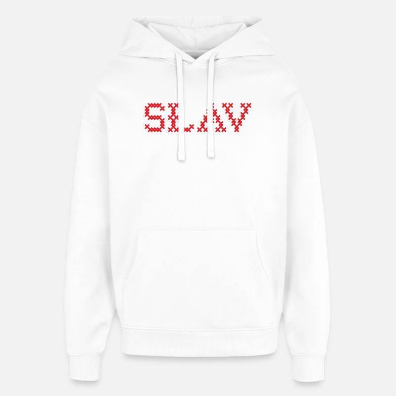 SLAV Slave Folk Slawisch - Sweat à capuche unisexe Stanley/Stella Oversized - blanc
