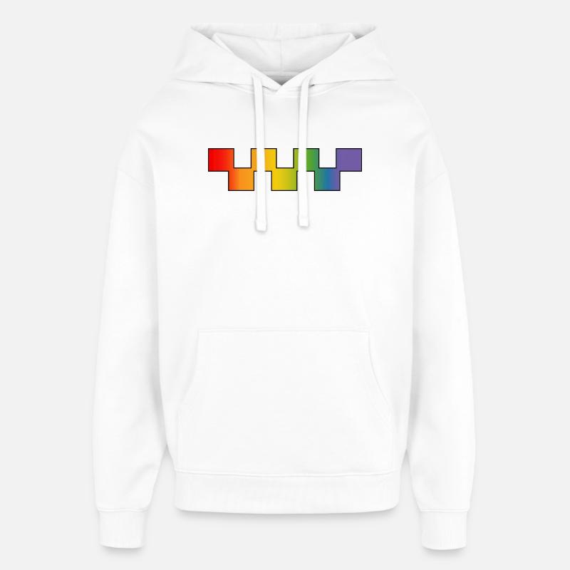 Blocs LGBTQIA arc-en-ciel | LGBT lgbtqi queer - Sweat à capuche unisexe Stanley/Stella Oversized - blanc