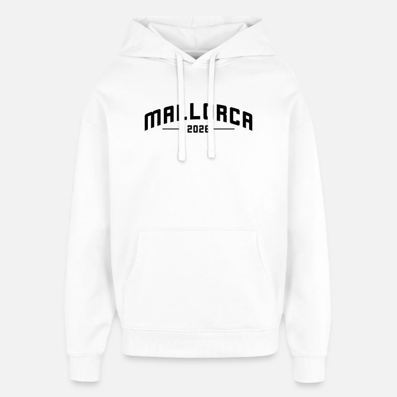 Majorque 2026 - Sweat à capuche unisexe Stanley/Stella Oversized - blanc