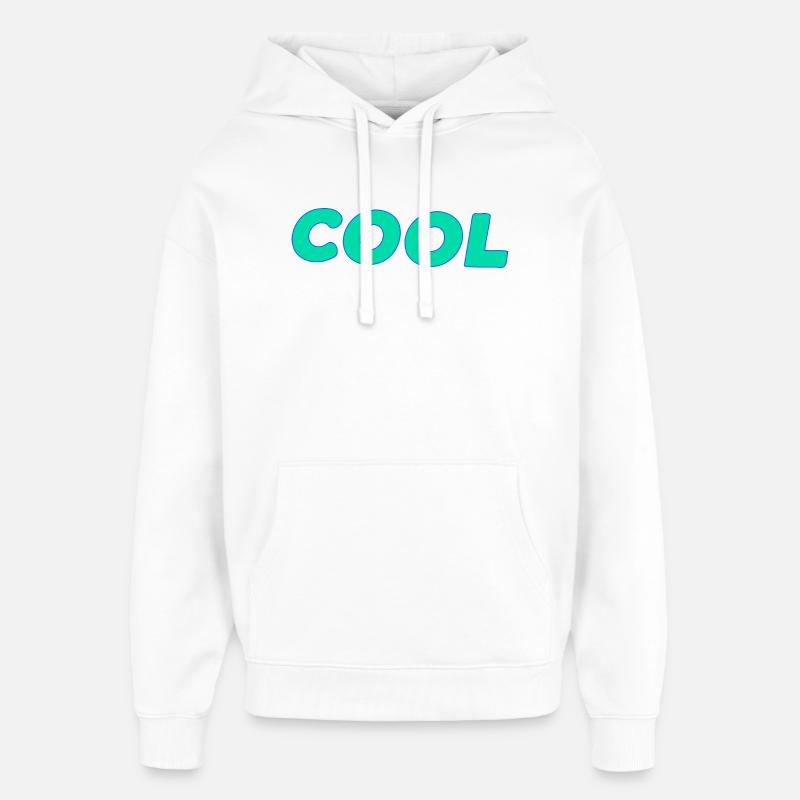 Lettrage Cyan Rétro Cool - Sweat à capuche unisexe Stanley/Stella Oversized - blanc