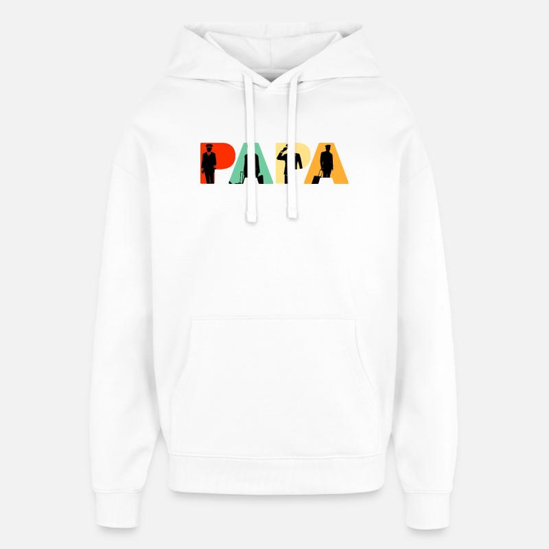 Silhouette de l’avion Pilot Papa Aviation - Sweat à capuche unisexe Stanley/Stella Oversized - blanc