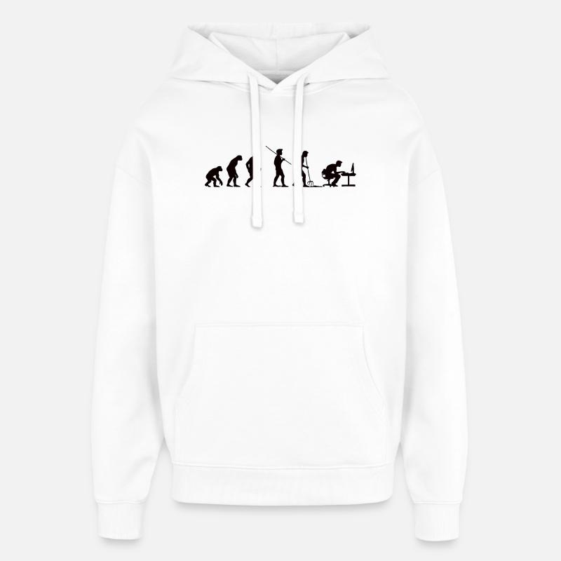 Programmer Evolution Computer Scientist Developer - Oversized Unisex Hoodie by Stanley/Stella - white