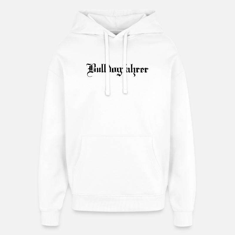 Der Bulldogfahrer - Oversized Unisex Hoodie von Stanley/Stella - Weiß