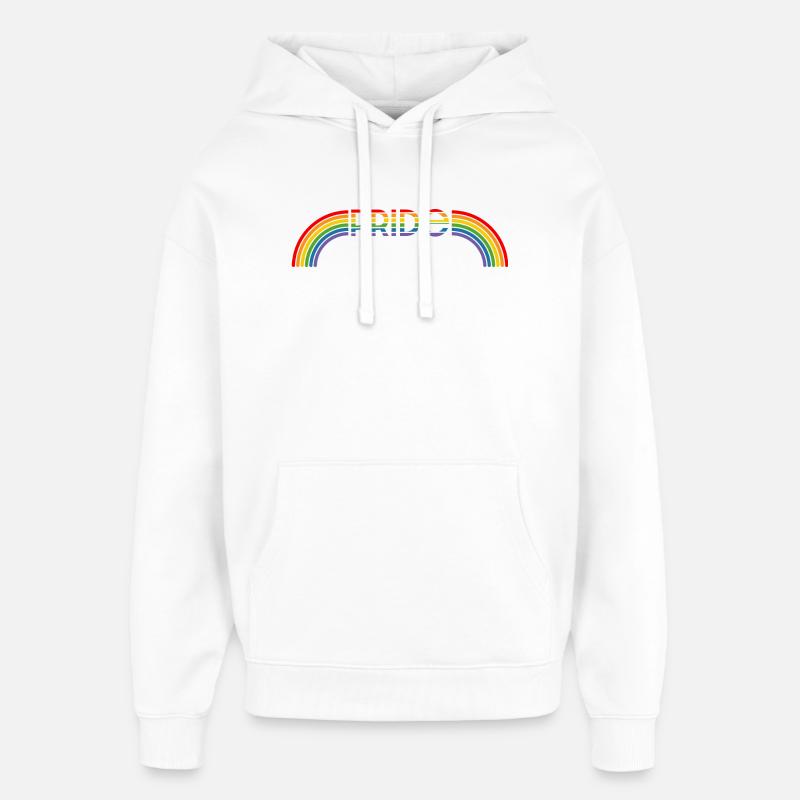 LGBT lgbtqi queer rainbow pride - Sweat à capuche unisexe Stanley/Stella Oversized - blanc