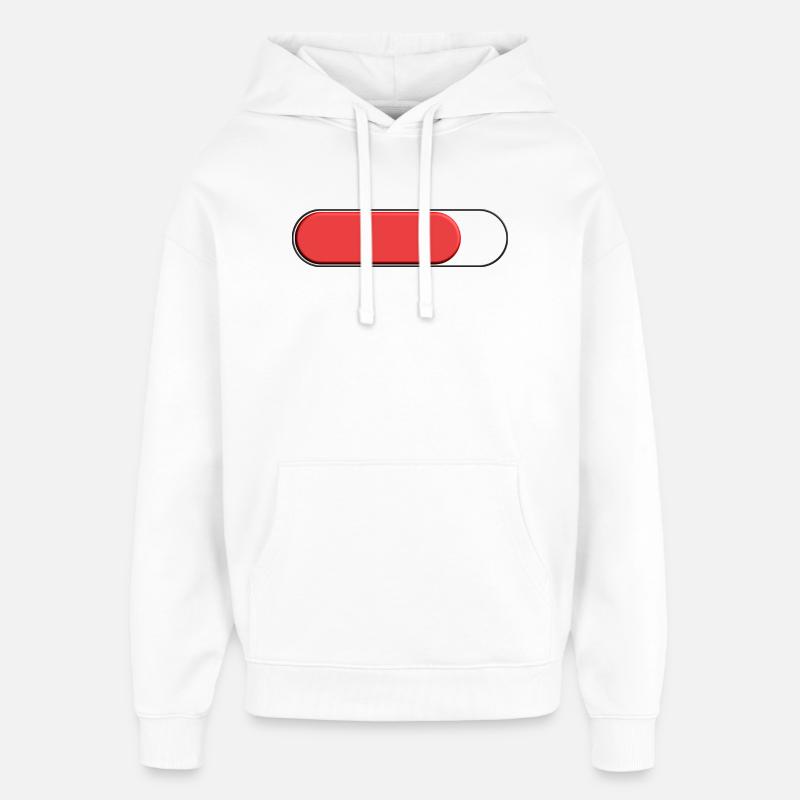 Jauge Petite rouge (chargement) - Sweat à capuche unisexe Stanley/Stella Oversized - blanc