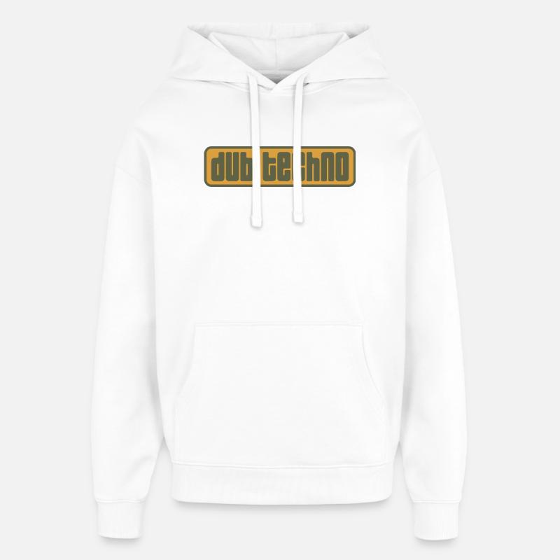 Dub Techno Retro Emblem - Oversized Unisex Hoodie by Stanley/Stella - white