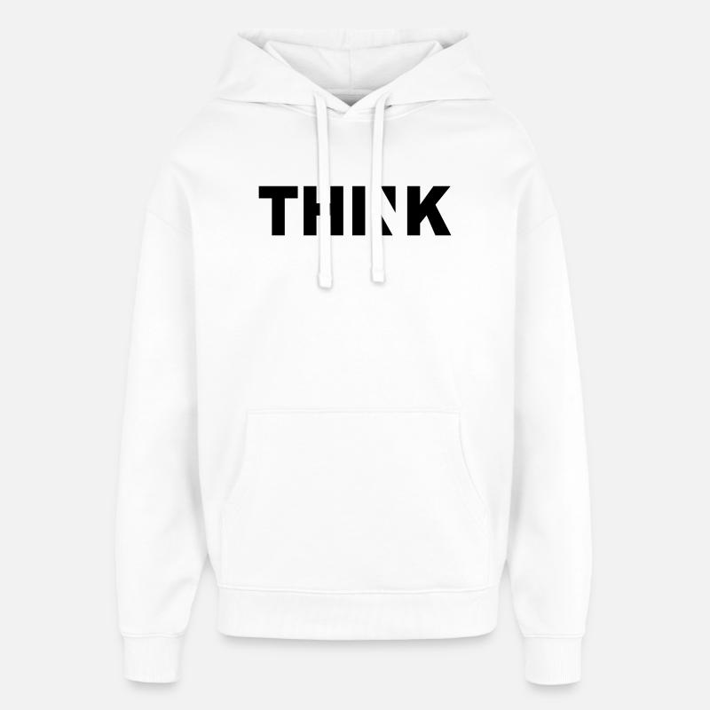 THINK - Sweat à capuche unisexe Stanley/Stella Oversized - blanc