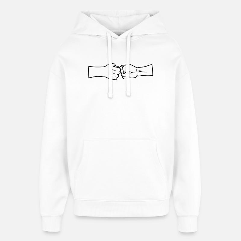 Respectez deux poings sans texte - Sweat à capuche unisexe Stanley/Stella Oversized - blanc