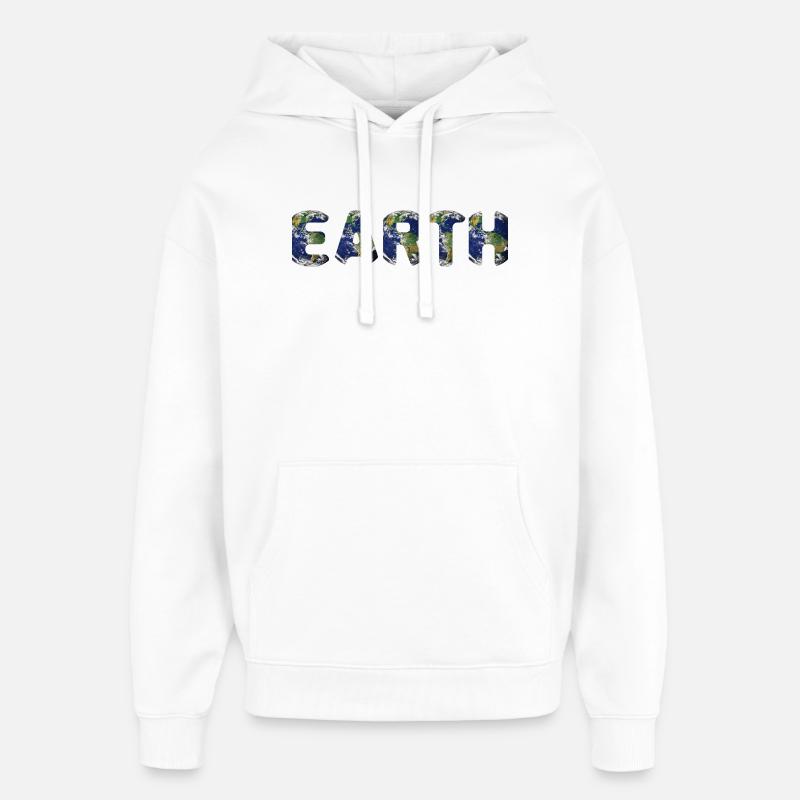 Motif de globe terrestre vibrant - Sweat à capuche unisexe Stanley/Stella Oversized - blanc