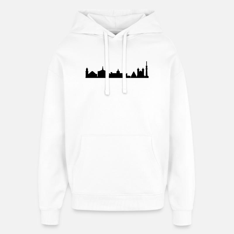 Silhouette de Karlsruhe - Sweat à capuche unisexe Stanley/Stella Oversized - blanc