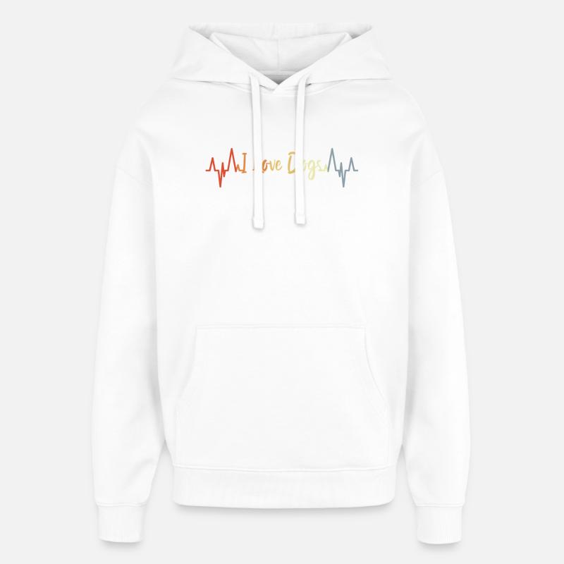 Doglove Heartline - Sweat à capuche unisexe Stanley/Stella Oversized - blanc