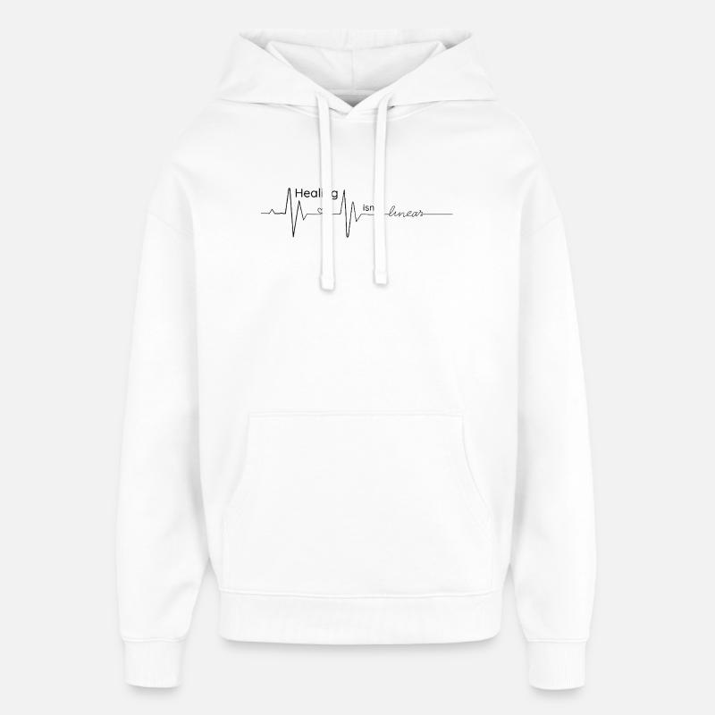 Die Heilung ist nicht linear – Kardiogramm - Oversized Unisex Hoodie von Stanley/Stella - Weiß